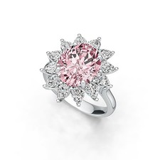 Sterling Silver Semi Mount Ring Setting Oval OV 12X10mm with White Topaz