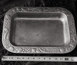 Wilton Armetale Pewter Beautiful Fruit Decorated Serving Dish/Tray Buy Now!