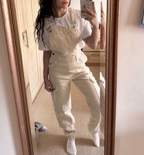 Beige Denim Overalls/ Dungarees