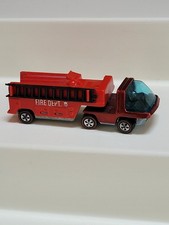 1970 Hot Wheels Redline Heavyweights Fire Truck, Hong Kong, Cab & Trailer, Nice