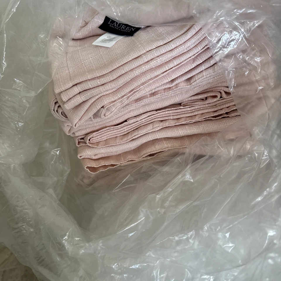 8 льняных занавесок Ralph Lauren Maceio шторы 54 x 96 дюймов розовые персиковые. - Изображение 2 из 4