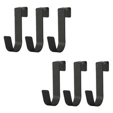 Heavy Duty Over Cabinet Door Hooks 6 Pack Black Metal J Hooks Kitchen Bathroom