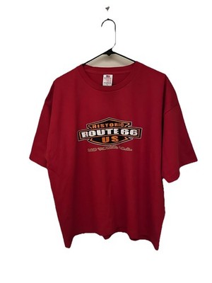 Bayside Men's Route 66 Graphic Print Red Short Sleeve Crew Neck T-Shirt XL