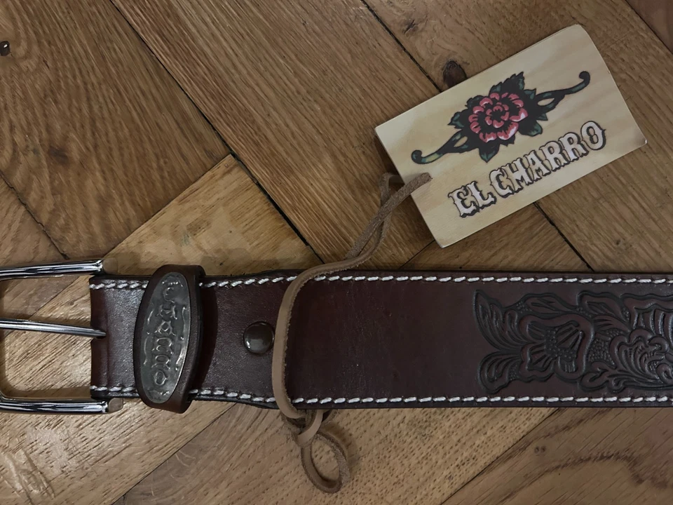 Original Vintage El Charro Leather Belt ( New) never used hand painted - Image 3 of 4