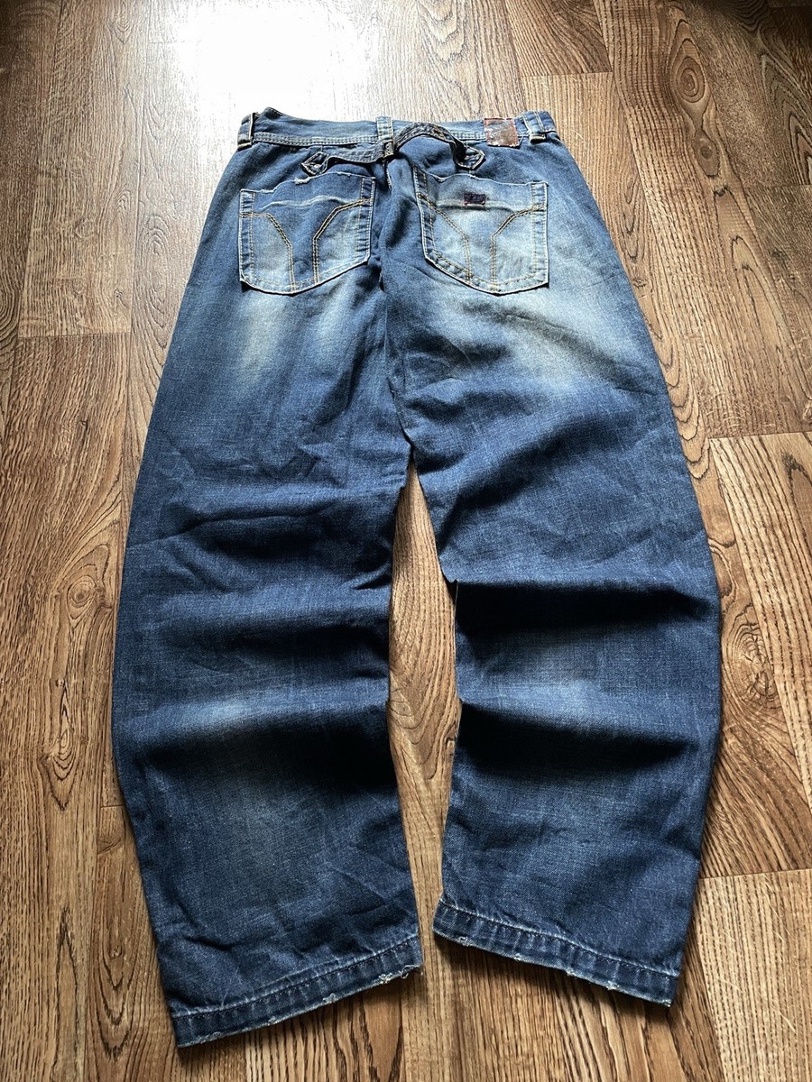 Miss Sixty Vintage Y2K Style Logo perkins Distressed denim Blue