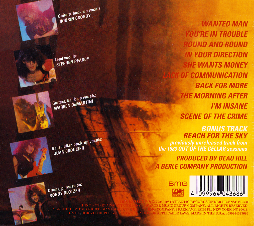 Ratt ~ Out Of The Cellar (1984) LENTICULAR DIGIPAK COVER CD 2024