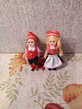 Norwegian Couple In Traditional Hardanger Dress Approximately 3" Tall And...