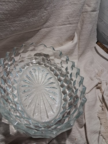 Fostoria American Clear Cubist Oval Vegetable Serving Bowl Over 9" - Picture 6 of 12
