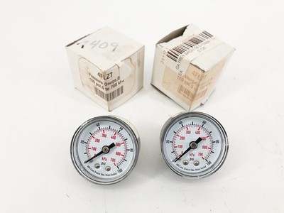 Lot of 2 New 4FLZ7 Bourdon Tube Pressure Gauges 1.5'' 0-100psi 4FLZ7A