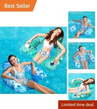 Luxurious 2-Pack Inflatable Pool Float Chairs with Cup Holders for Adults