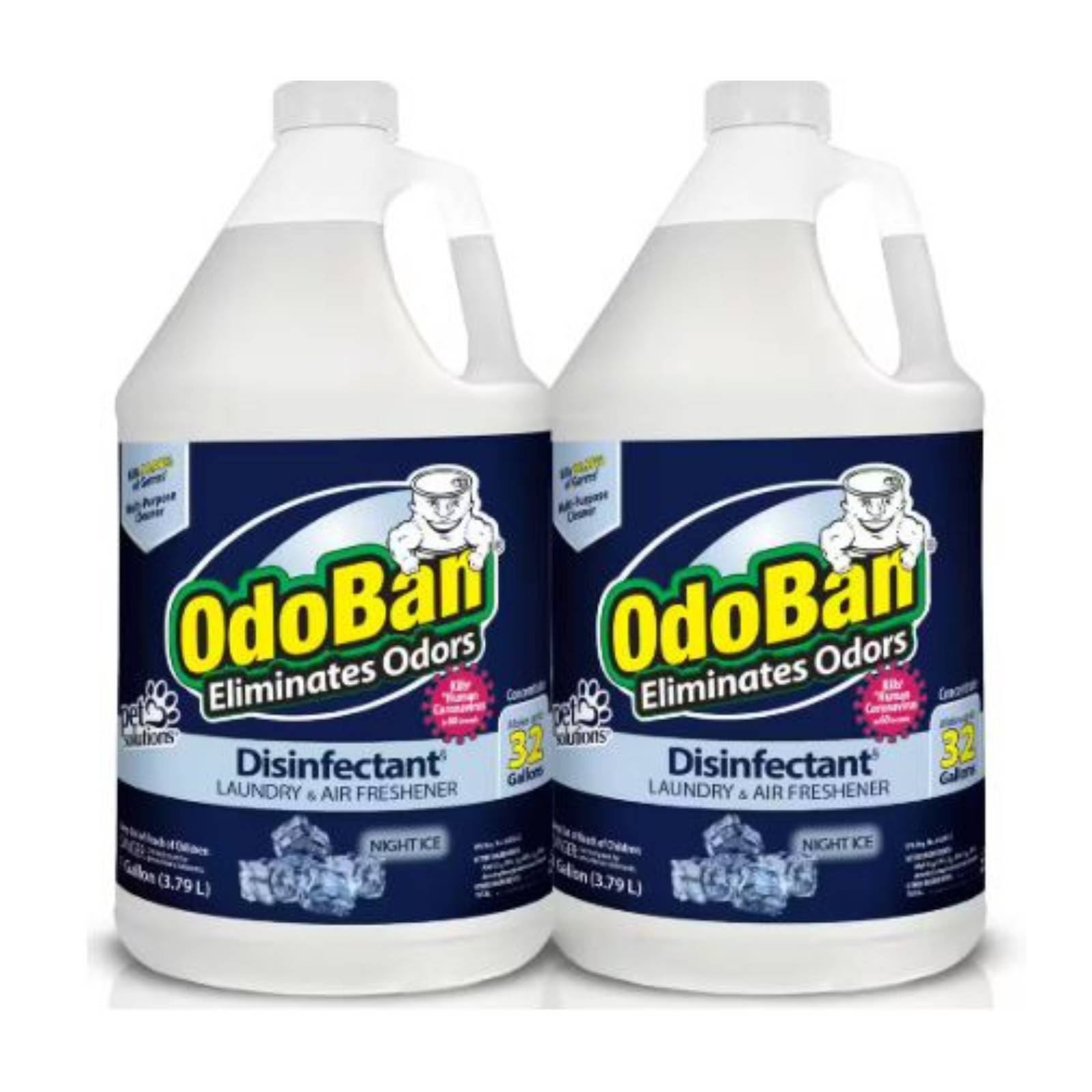 OdoBan 1 Gal. Night Ice Disinfectant and Odor Eliminator, Multi-Purpose (2-Pack)