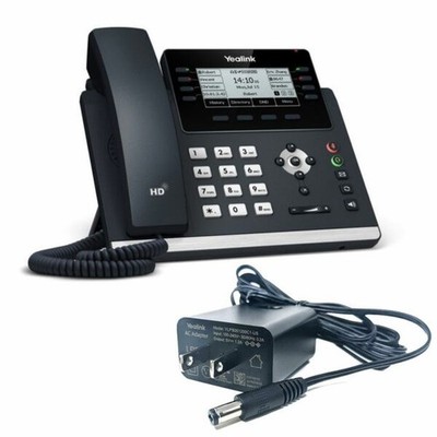 Yealink SIP-T43U Wall Mountable Corded IP Phone POE with PSU Free Shipping