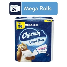 Charmin Toilet Paper Ultra Soft, 24 Mega Rolls