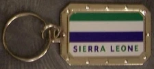 Nickel metal key ring National Flag Sierra Leone NEW
