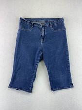 Vintage NISSI Women’s Size 9 Medium Wash Denim Jean Shorts Side Slit USA Made