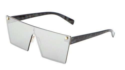 FUTURISTIC ART DECO FLAT TOP SQUARE ONE PIECE SHIELD LENS LUXURY SUNGLASSES VTG - Picture 6 of 7
