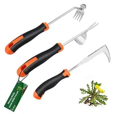 Nicofie 2025 Hand Weeder Tool Rubber Handle Manual Weeder Puller Tool Uprooti...