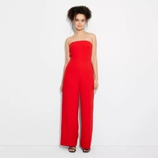NWOT Wild Fable Wide Leg Strapless Tube Top Jumpsuit XXS Red
