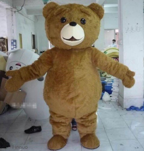 Robe de mascotte de dessin animé Halloween en peluche ours de TED taille adulte - - Photo 1/3