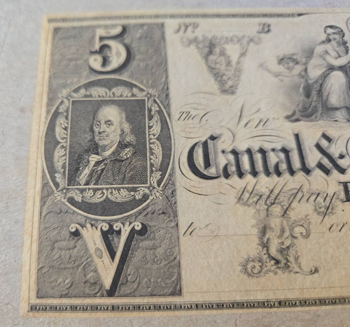 Obsolete Currency Unissued $5 Canal & Banking Co. New Orleans LA Louisiana Note - Picture 2 of 5
