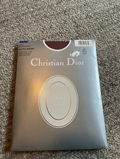 1 Pair Vintage Christian Dior Pantyhose Mesh 8 Prune