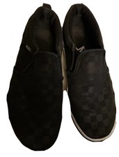 Vans Slip-On ASHER Checker Black Kids Youth Size 4 Skate Shoe Sneakers Good Cond