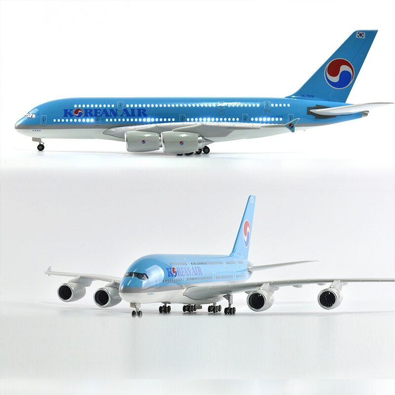 大韓航空 KOREAN AIR AIRBUS A380 1/160 新品 1/160 KOREAN AIR A380 PLANE Model LED Passanger Plane Resin