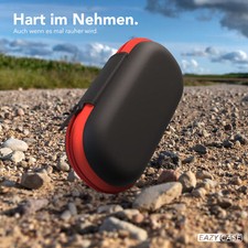 Kopfhörer Tasche Case Schutzhülle Aufbewahrungstasche Netzfach Oval Rot – Bild 4