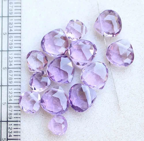 16.60 Ct Natural Amethyst Gem 8.5 mm Size Faceted Heart Briolette