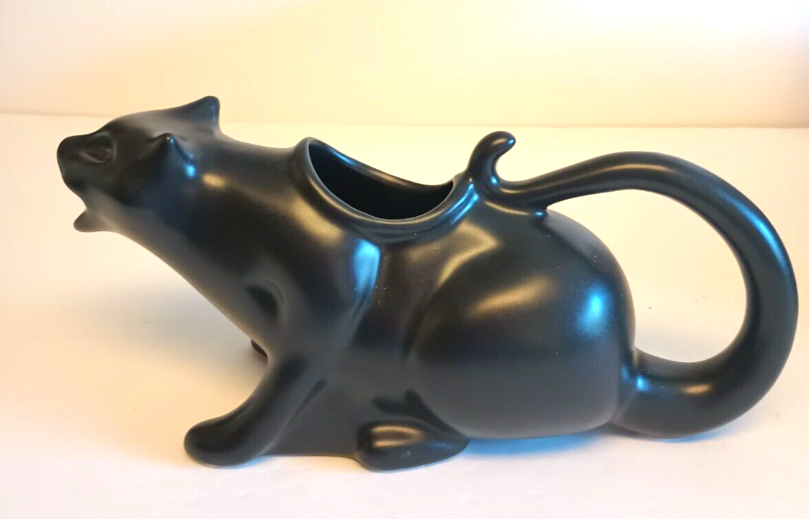 Gravy Season Black PUKING KITTY Cat Gravy Boat 12 oz Sauce Creamer NIB
