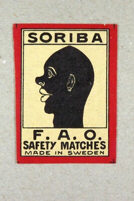 Matchbox Label Made in Sweden Soriba F A O Safety Matches MQ035