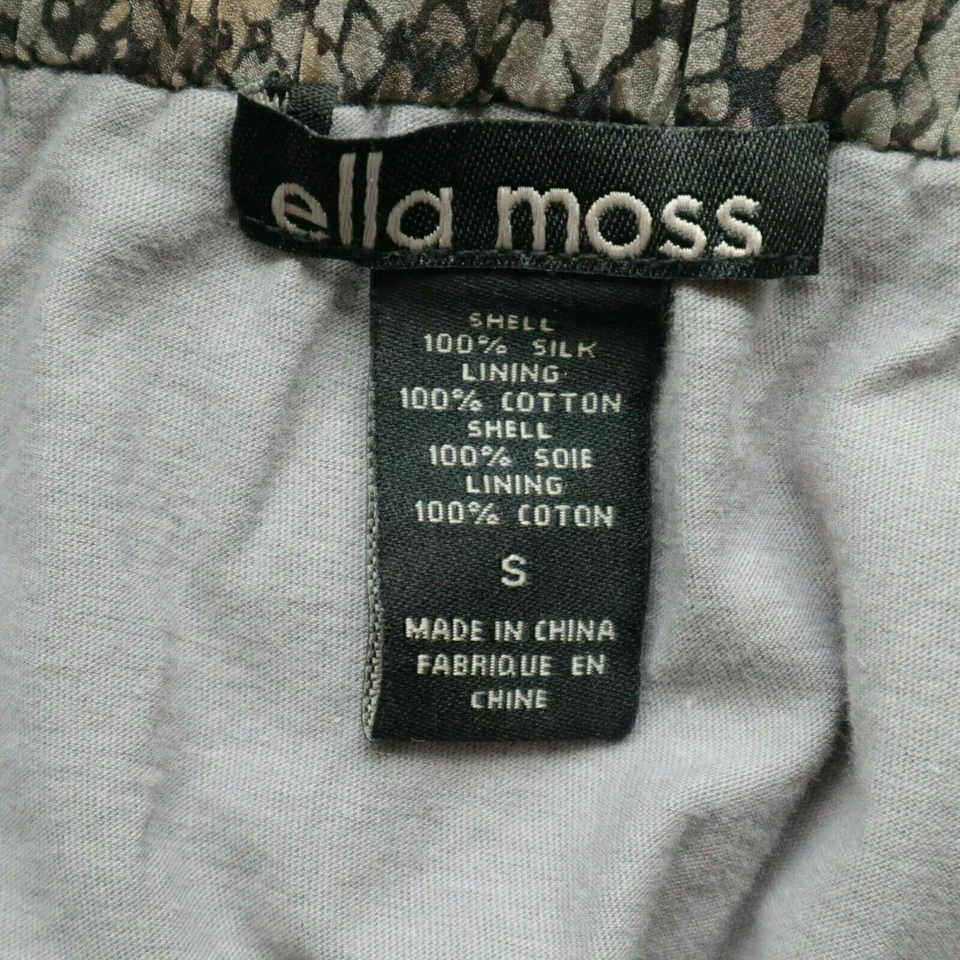 Юбка женская Ella Moss 100% шелк S маленькая плиссированная короткая змея серо-серая розовая - Изображение 3 из 4