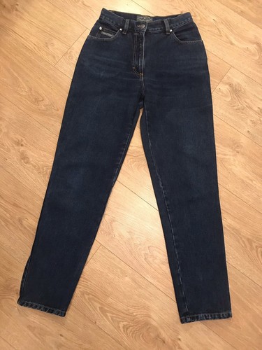 VINTAGE HIGH WAISTED MOM JEANS SIZE 8 W26 L29 DARK BLUE DENIM BELFE \u0026 BELFE  mj95 | eBay