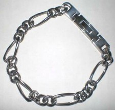 Men's Titanium 9" Figaro Chain Bracelet