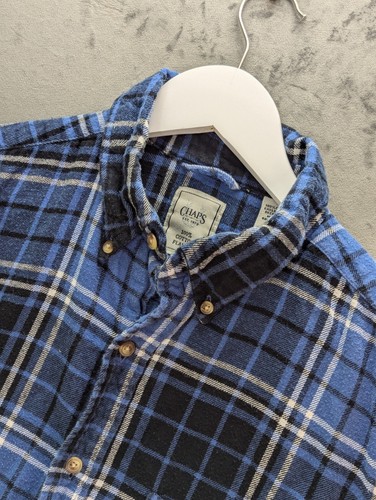 Chaps Flannel Shirt Men's Size Medium Long Sleeve Cotton Plaid Lumberjack - Picture 3 of 11