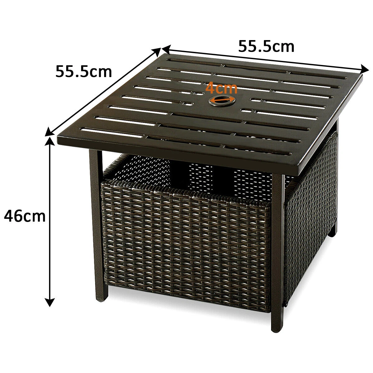 Rattan Umbrella Side Table Outdoor Garden Leisure Coffee Table w