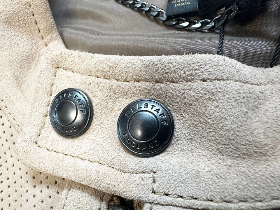 BELSTAFF PERFORATED DARK SANDSTONE LEATHER JACKET BNWT RARE Sz: M UK/US38/IT48 - Image 4 of 4