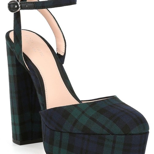 Antonio Melani x Born on Fifth elegante karierte Plateau-Pumps geschlossene Zehe