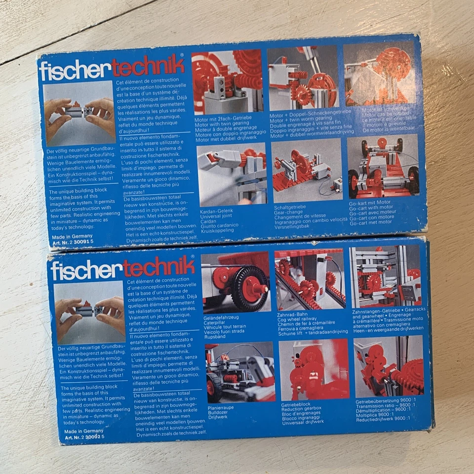 Juegos de motores y engranajes Fischer Technik vintage INCOMPLETOS con cajas alemanas Foto 2 de 4