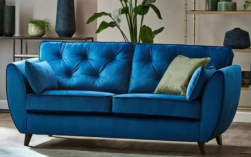 Blue Hoxton 3 Seater Sofa