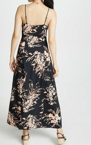 $398 NWT JOIE SzXS ALMONA SLEEVELESS MIDI DRESS FLORAL CAVIAR - Picture 4 of 9