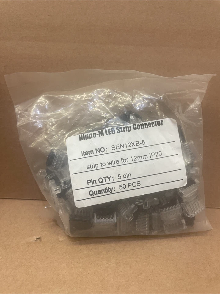 50 x 5PIN 12mm RGBW RGBWW Hippo Connector LED Strip to Wire Terminal Unsoldered - Image 2 of 2