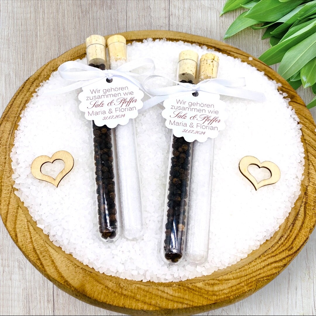 Edle Gastgeschenke Hochzeit, wir gehören zusammen wie Salz & Pfeffer, Hochzeit