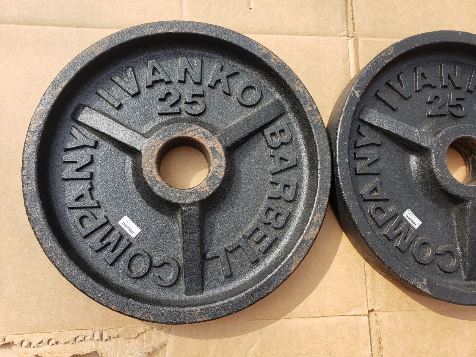 IVANKO Olympic TWO 25lb weight plates pounds gym 50lb total eBay
