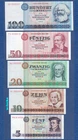 DDR 5 to 100 Mark 1971/75 uncirculated/UNC Ro.359 - 363