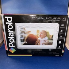 Polaroid 7" Digital Picture Silver Textured Frame Hi-Resolution Dig LED Screen