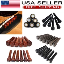 Ebony Rosewood Bridge Pins Guitar String Pegs End Pins For Acoustic Guitar USA