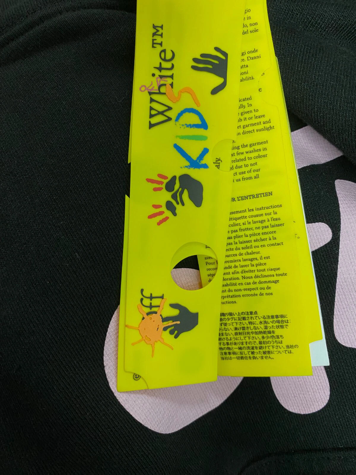 OFF WHITE Maglione con cappuccio bianco sporco per bambino nero cotone $345 taglia 4