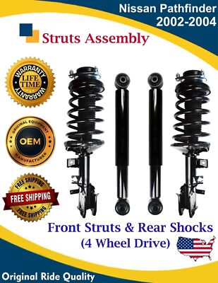 Front Struts & Rear Shocks For 2002-2004 Nissan Pathfinder 4WD Lifetime Warranty