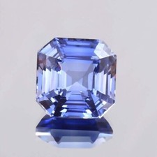 9.50 MM AAA Natural Kashmir Pastel Blue Sapphire Asscher Loose Cut Gemstone